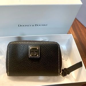 COPY - Dooney & Bourke new small pebble leather zip around wallet - black/dark …